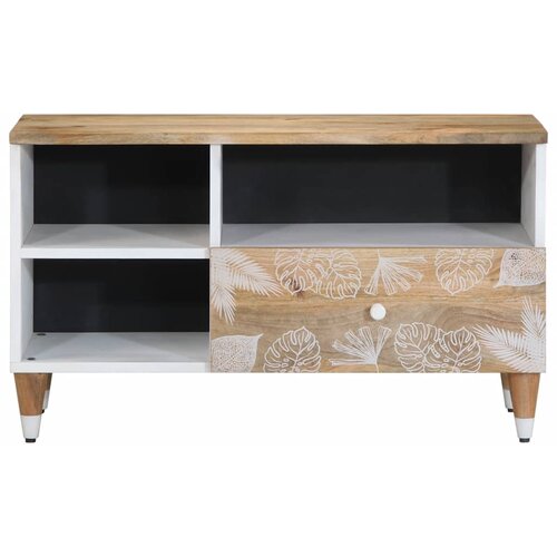 Maison Chic TV omarica - TV stojalo - Televizijska omarica 80x33,5x46 cm Masivni les Mango, (21701021) Slike