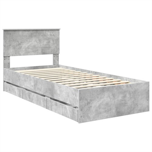  Krevetna konstrukcija s ladicama Betonski sivi 75 x 190 cm Slike
