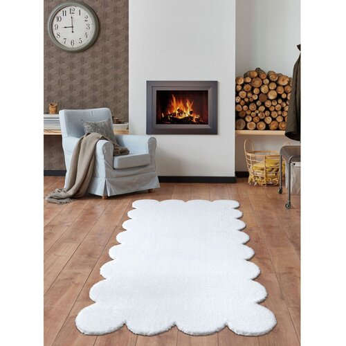 laser plush - white white hall carpet (80 x 150) Slike