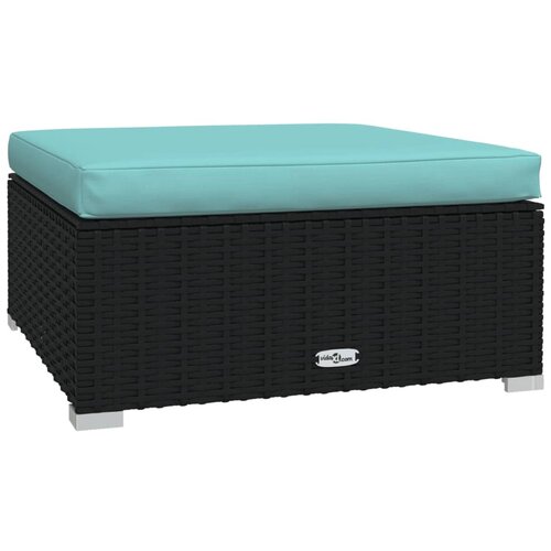 Maison Chic Vrtni stolček - Vrtni stoli za noge z blazino črn 70x70x30 cm poli ratan JS1009, (21878980) Cene