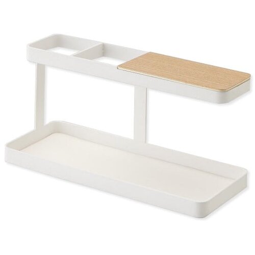 YAMAZAKI Belo večnamensko stojalo z detalji iz bukovega lesa Tower Desk Bar Slike