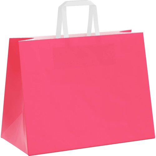  Papirnate vrećice 250 kom s ručkama ružičaste 32x17x25 cm Slike