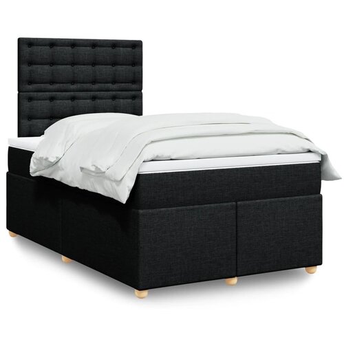 vidaXL Krevet box spring s madracem crni 120 x 190 cm od tkanine Cijene