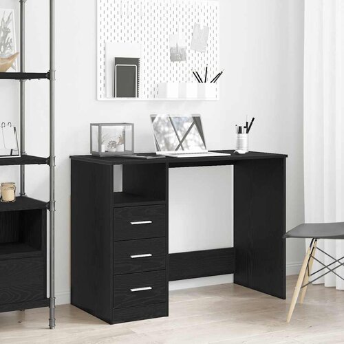  Radni stol s ladicama Crni hrast 102x50x76 cm Konstruirano drvo Cene