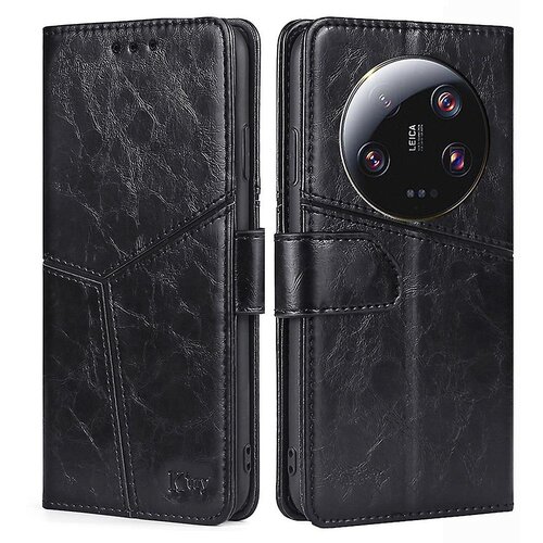 INORCO Za Xiaomi 13 Ultra PU usnjena denarnica, etui z geometrijskim spajanjem, pokrov stojala za telefon, (22034173) Cene