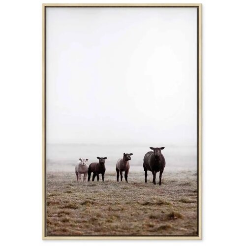  Slika - Friends in the Morning (1 Part) Vertical 40x60 U prirodnom drvenom okviru Slike