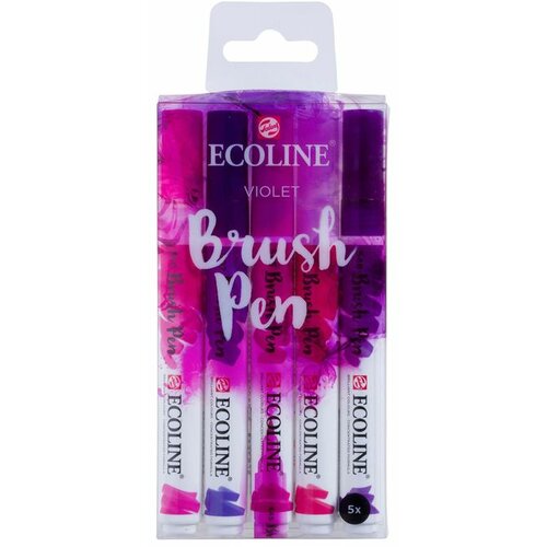 akvarel olovke Ecoline Brush Pen Violet | Set od 5 komada Slike