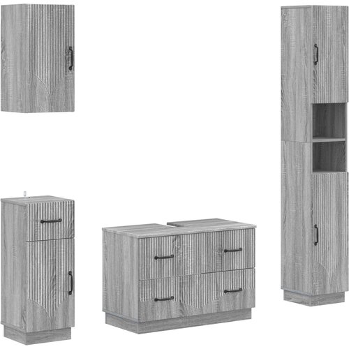  Set kupaonskih ormara od 4 dijela HOORN Siva Sonoma Cijene