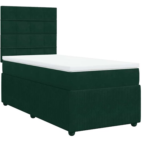 Box spring krevet s madracem tamnozeleni 80 x 200 cm bar&amp;scaron;unasti Slike