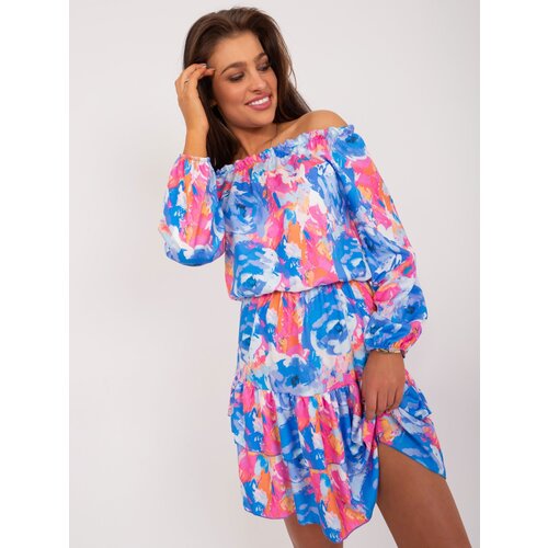 Fashion Hunters Blue Spanish dress with RUE PARIS print Slike