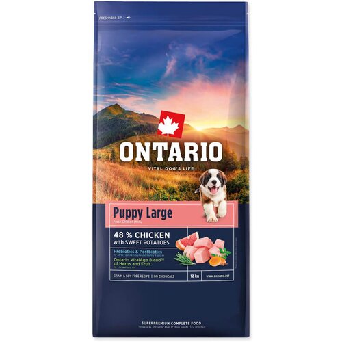 Ontario Puppy Large - pi&scaron;čanec in sladki krompir 12 kg Cene