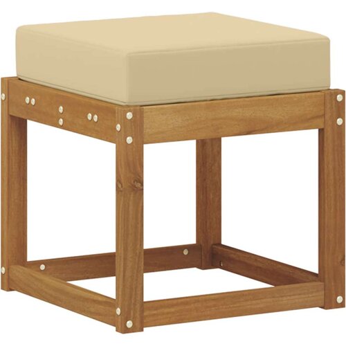  Vanjska stolica klupa s jastukom Prirodna 43 x 43 x 37 cm - Prirodno i bež 40 cm Otvoreno područje nogu Slike