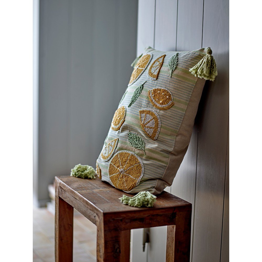 Bloomingville Bombažna okrasna blazina 35x50 cm Lemon &amp;ndash; Slike