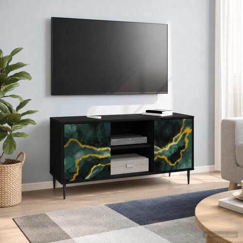  ormar WIJHE 102 x 33 x 51 cm Crni hrast Konstruirano drvo Cene