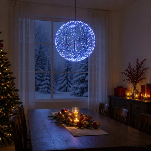  Božićni vrh svjetla 500 LED lampica Plava Promjer 40 x 42 cm Slike