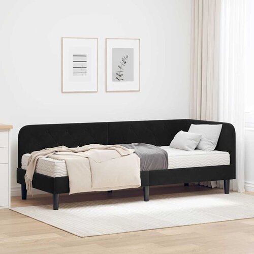 vidaXL kutni okvir kreveta s madracem crna 80 x 200 cm bar&scaron;un Cijene