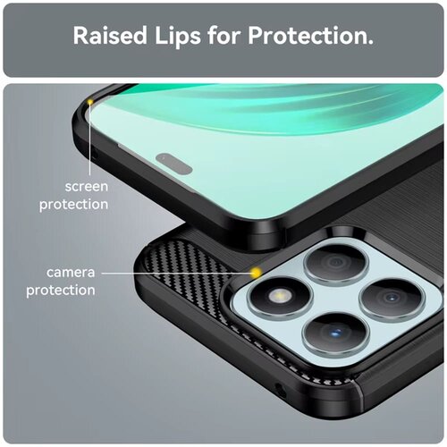 Techsuit Carbon Silicone maska za Honor 400 Smart 5G / 400 Smart 4G / X7d 4G&amp;ndash; crna Slike
