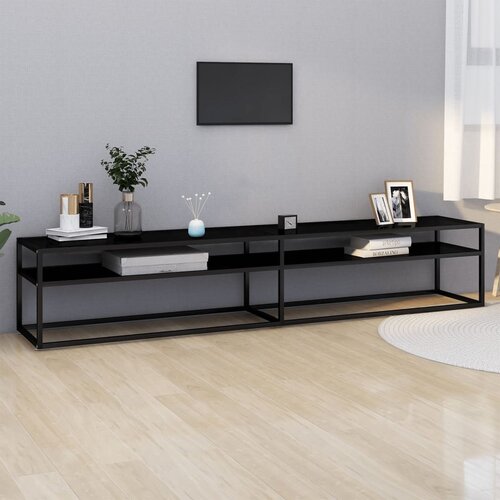 The Living Store TV omarica črna 220x40x40,5 cm kaljeno steklo - TV Omarica, (21427958) Cene