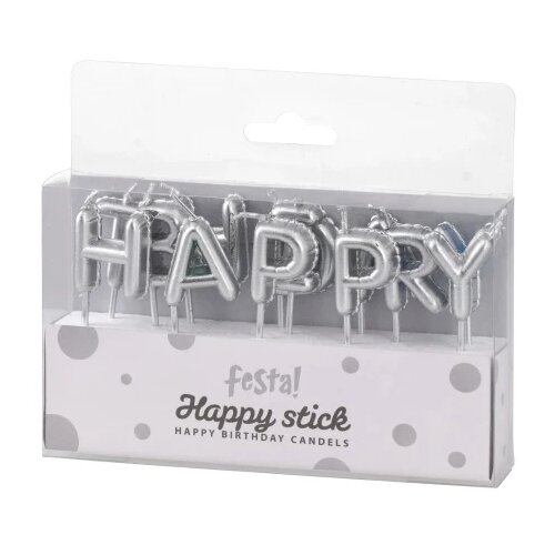 Festa happy stick svećice srebrna happy birthday ( 710106 ) Slike