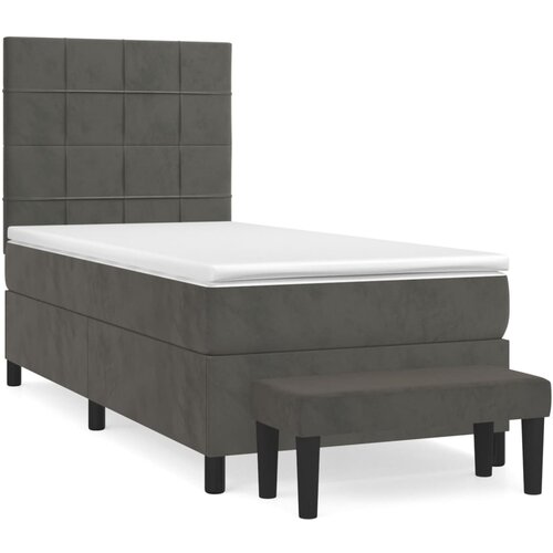 Box spring krevet s madracem tamnosivi 90x200 cm bar&amp;scaron;unasti Slike