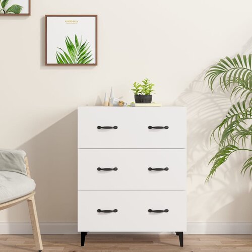 vidaXL Komoda bela 69,5x34x90 cm konstruiran les Cene