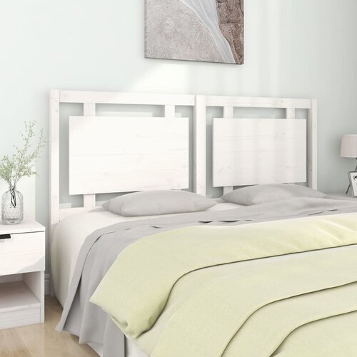 VidaXL Uzglavlje za krevet bijelo 165,5x4x100 cm od masivne borovine Slike