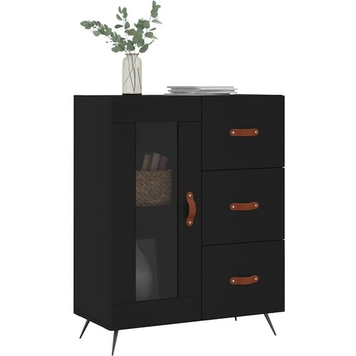  Komoda crna 69,5 x 34 x 90 cm od konstruiranog drva Slike