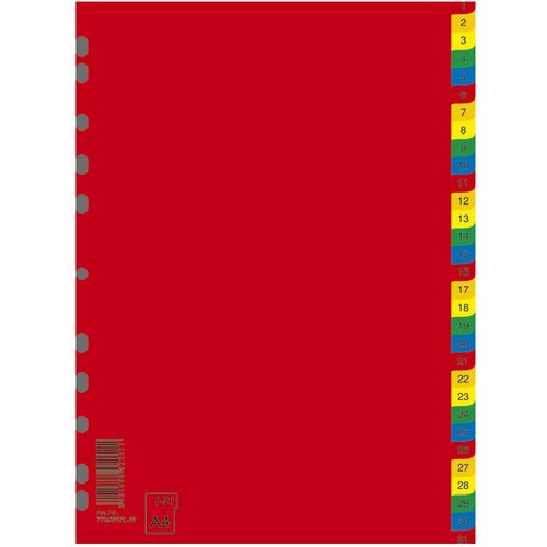 Pregrada Plastični separator A4 &amp;scaron;tevilke 1-31 barvni donau 7736095pl-99 Slike