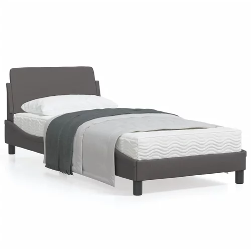  Okvir za krevet s uzglavljem sivi 90x190 cm od umjetne kože