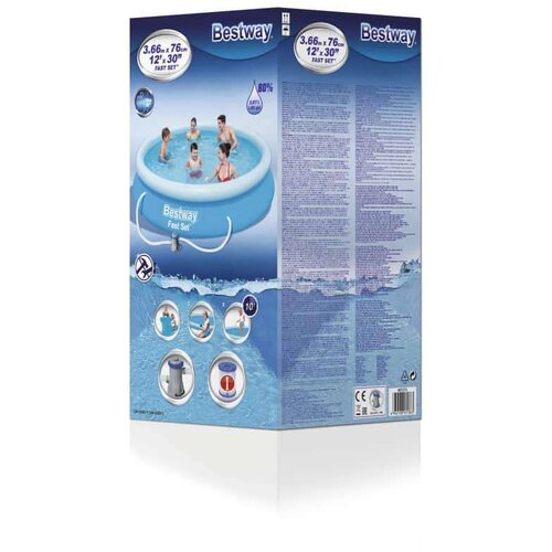 Bestway Ba&scaron;tenski bazen 366x76 cm Fast set sa pumpicom plavi Cijene