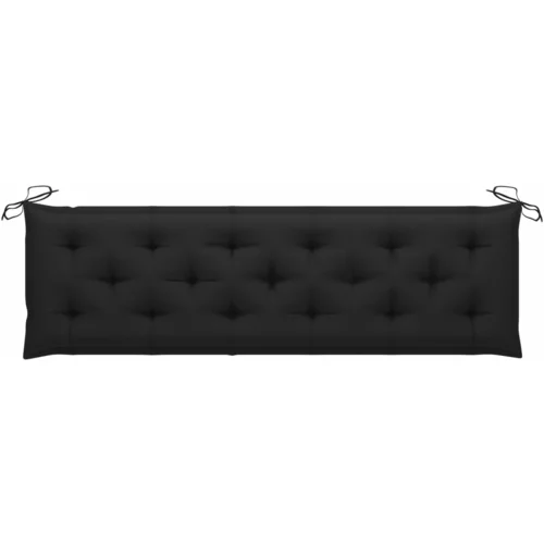 Jastuk za vrtnu klupu crni 180 x 50 x 7 cm od tkanine