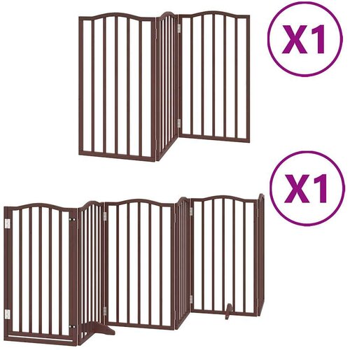 VidaXL Vrata za pse s vrata&amp;scaron;cima 9 panela sklopiva 450 cm drvo topole Slike
