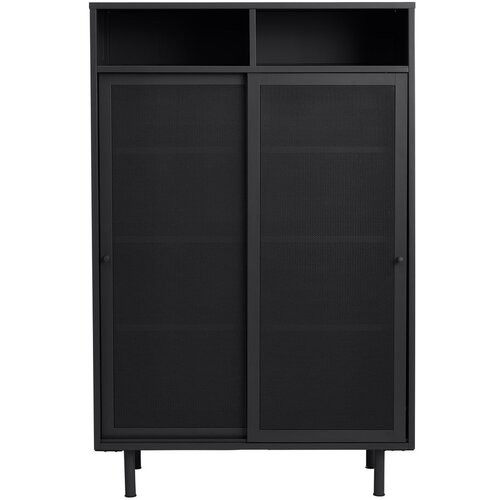Unique Furniture Crni metalni ormarić s kliznim vratima 90x140x40 cm Veep – Cijene