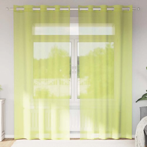 vidaXL Voile zavese z vponkami 2 kosa jabolčno zelene barve 140x225 cm Cene