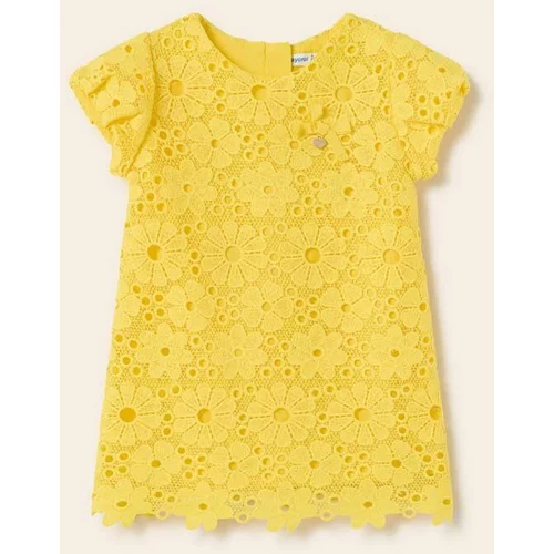 Mayoral Dječja haljina boja: žuta, mini, ravna