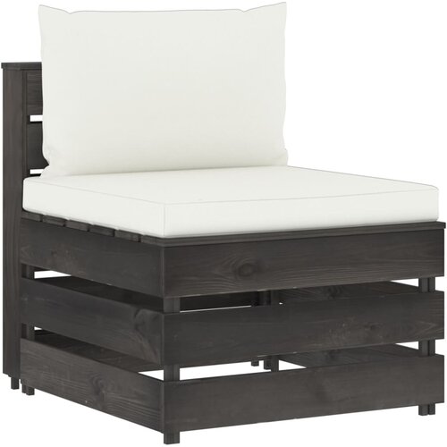 Modularna srednja sofa s jastucima od sivo impregniranog drva Slike