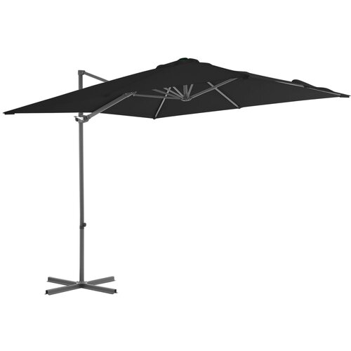 vidaXL Konzolni suncobran s čeličnom šipkom crni 250 x 250 cm Cijene