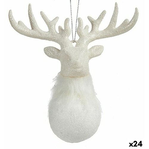  Božični okrasek Krist+ Bela Plastika Ble&amp;scaron;čice Jelen 14 x 15,5 x 7 cm (24 kosov) Slike