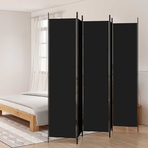 Sobna pregrada s 5 panela crna 250 x 220 cm od tkanine Cijene