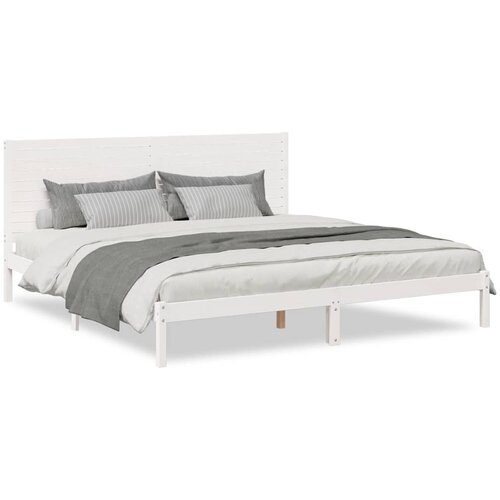 vidaXL Daljši posteljni okvir brez vzmetnice bel 180x220 cm trden les, (21369207) Cene