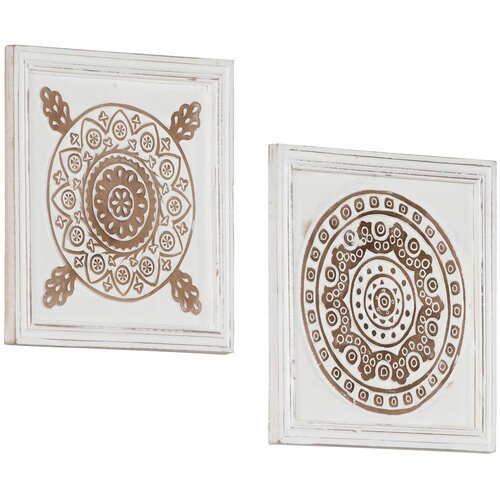  Umjetnički dekor 2 pcs Smeđa i bijela 40 x 40 x 1,5 cm Slike