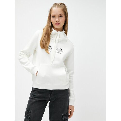 Koton Shawl Collar Sweatshirt Printed Kangaroo Pocket Slike