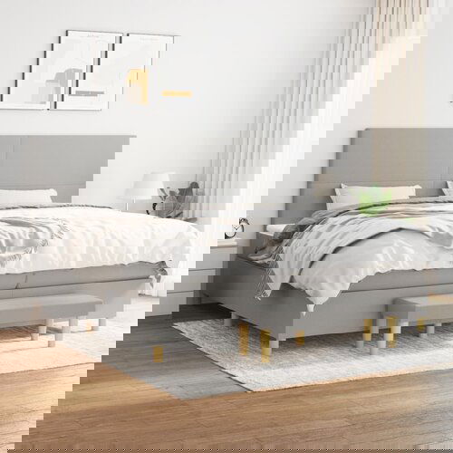 vidaXL Krevet s oprugama i madracem svjetlosivi 200 x 200cm od tkanine Cijene