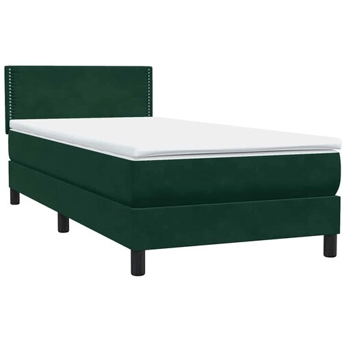 Box Spring krevet s madracem i LED tamnozeleni 80x220 cm bar&amp;scaron;un Slike
