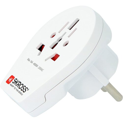Skross 16A univerzalni potovalni napajalnik s priključkom usb, bela, (21736859) Slike