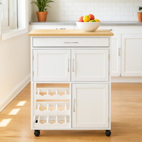 Premier Housewares Bambusov servirni voziček na kolesih 37x67 cm Harlow &amp;ndash; Slike