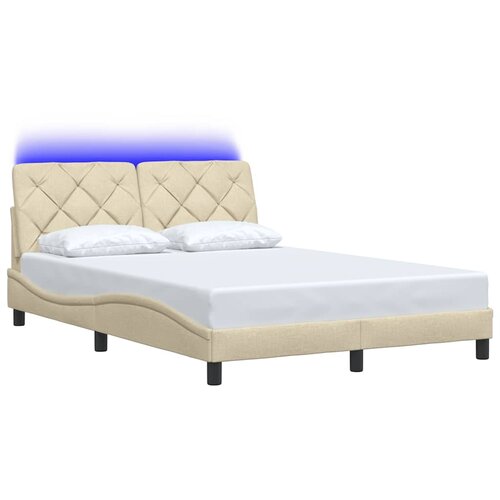  Okvir kreveta s LED-om bez madraca 140 x 200 cm od tkanine Slike