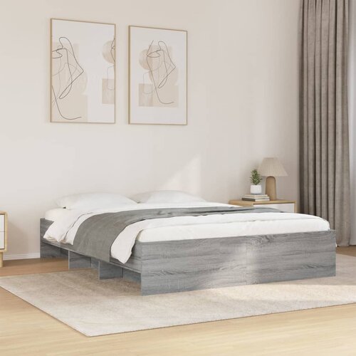  Okvir za krevet boja hrasta 150x200 cm od konstruiranog drva Slike