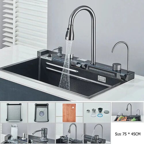 Oem Kuhinjski umivalnik, integriran digitalni prikaz, velika kapaciteta -Črna, (5000140160) Slike