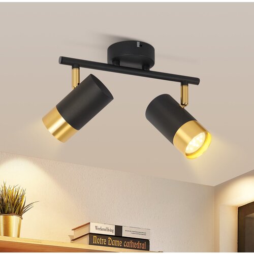 Nettlife Stropna svetilka GU10 za hodnik Črno-zlata vintage vrtljiva svetilka za dnevno sobo, spalnico, kuhinjo, (22116754) Cene